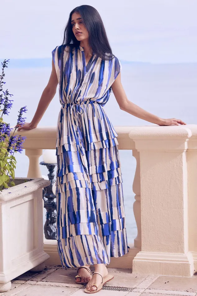 MISA Los Angeles ULRICHA DRESS Striped Instinct Women Dresses