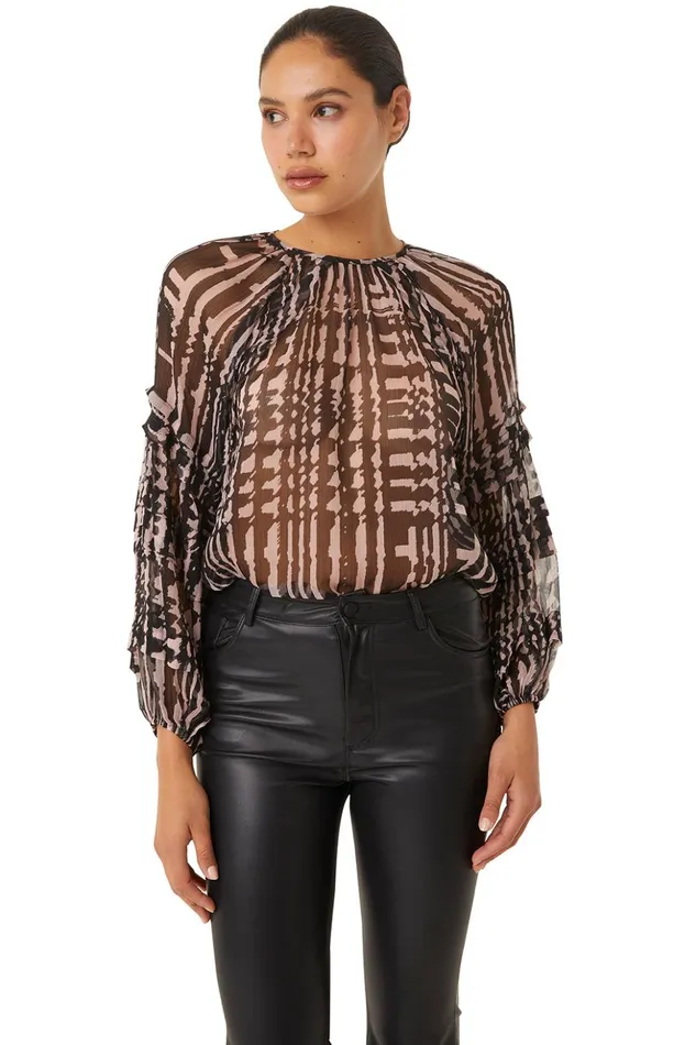 MISA Los Angeles VICTOIRE TOP Holiday Abstraction Women Tops