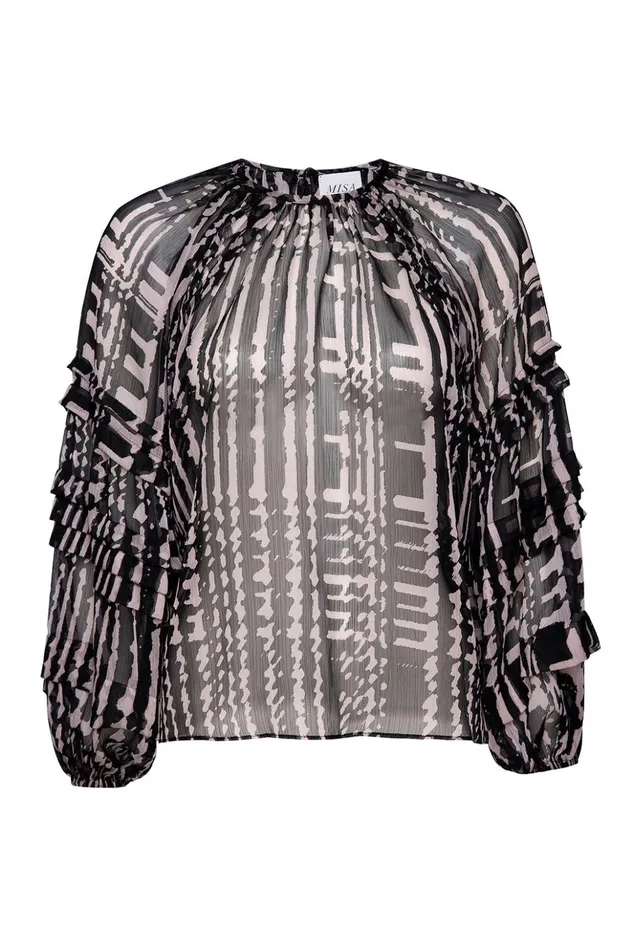 MISA Los Angeles VICTOIRE TOP Holiday Abstraction Women Tops