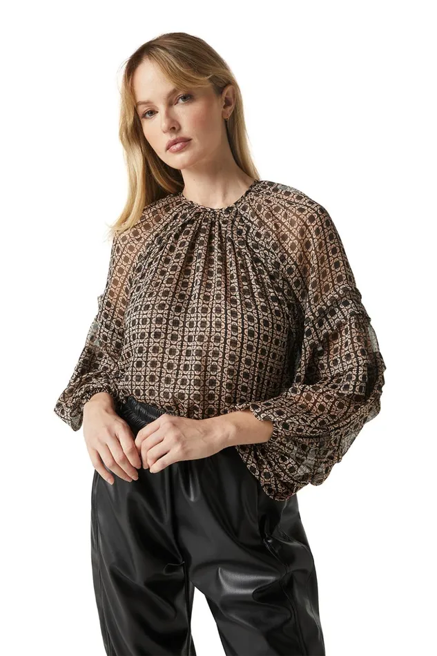 MISA Los Angeles VICTOIRE TOP Lattice Tile Women Tops