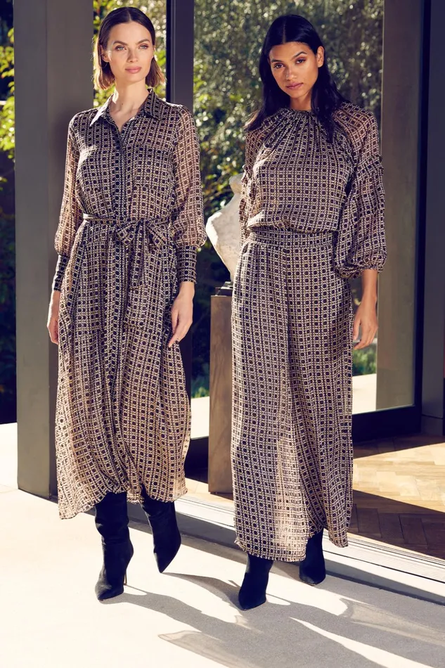MISA Los Angeles VICTOIRE TOP Lattice Tile Women Tops
