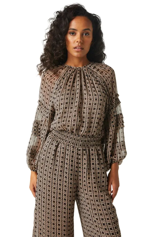 MISA Los Angeles VICTOIRE TOP Lattice Tile Women Tops