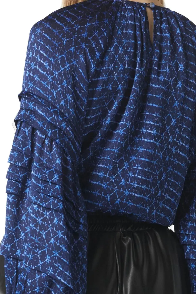 MISA Los Angeles VICTOIRE TOP Midnight Shibori Women Tops
