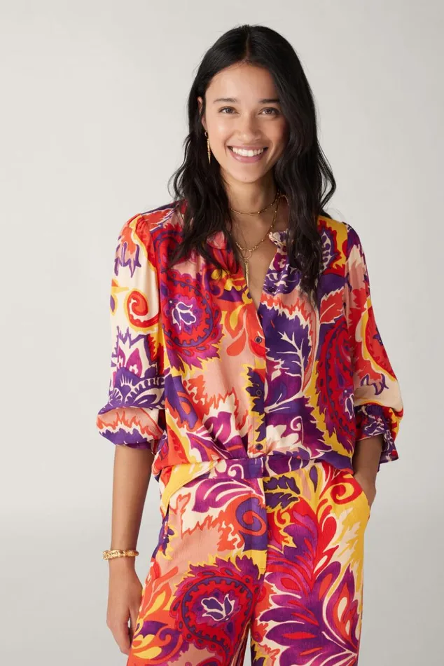 NatsyPrinted Shirt Clothing Baandsh Tops and Shirts