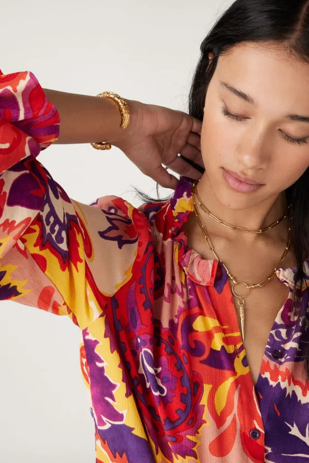 NatsyPrinted Shirt Clothing Baandsh Tops and Shirts