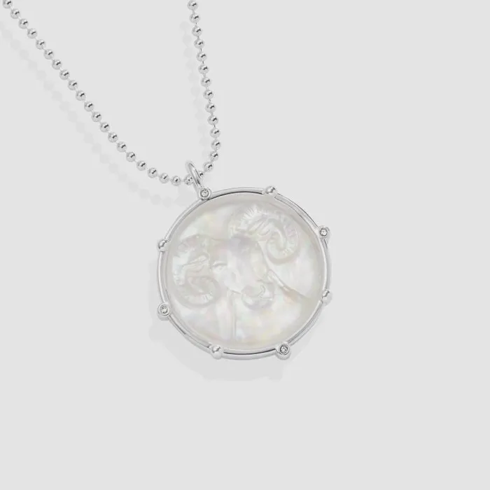 Necklaces Women Alex And Ani Aries Zodiac DoubleSided Charm Necklace Silver