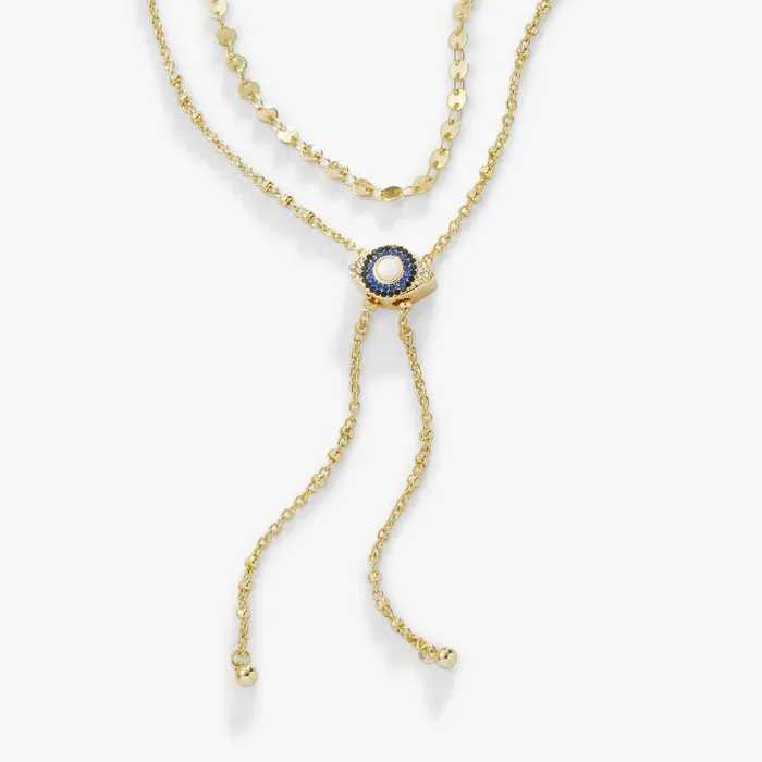 Necklaces Women Alex And Ani Evil Eye Layered Bolo Necklace Gold