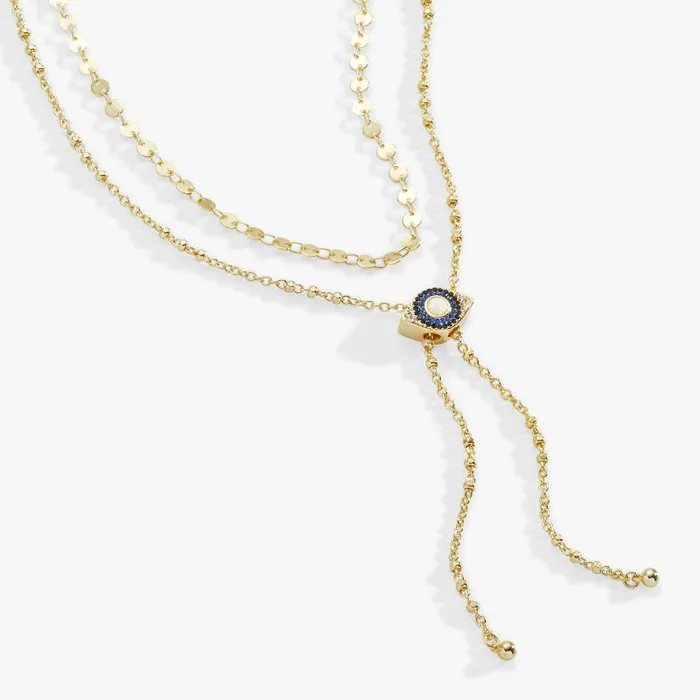 Necklaces Women Alex And Ani Evil Eye Layered Bolo Necklace Gold