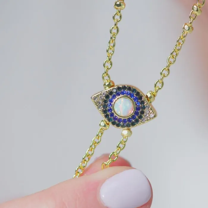 Necklaces Women Alex And Ani Evil Eye Layered Bolo Necklace Gold