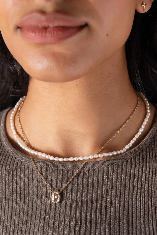 Necklaces Women Alex And Ani Freshwater Pearl Necklace Stainless Steel Gold