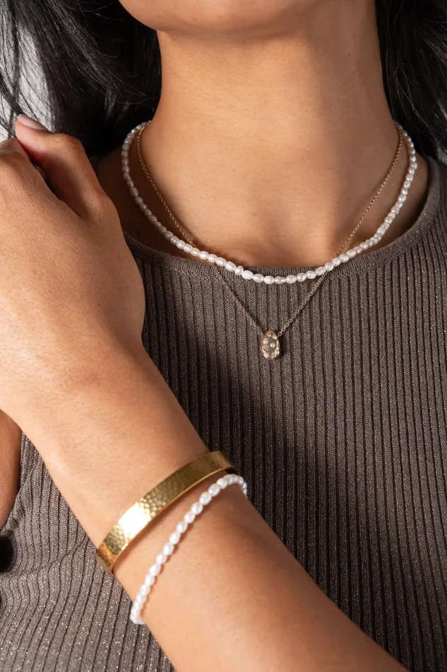 Necklaces Women Alex And Ani Freshwater Pearl Necklace Stainless Steel Gold