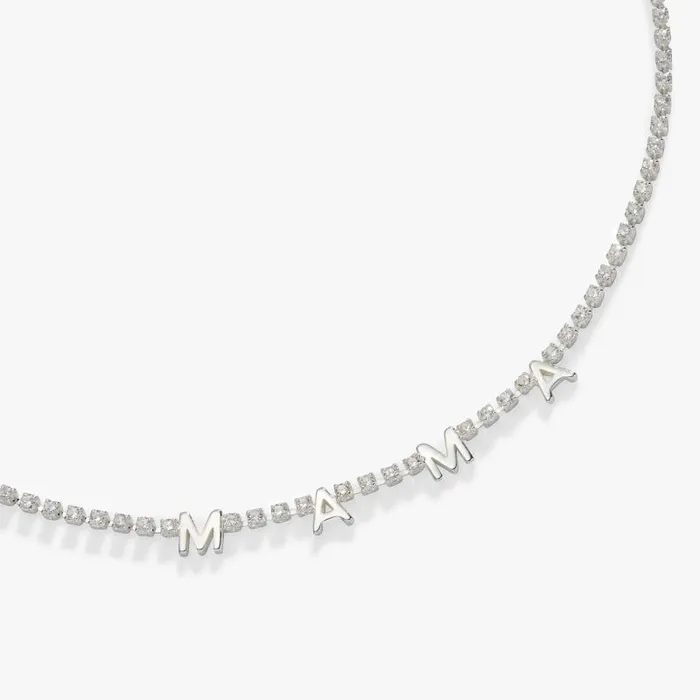 Necklaces Women Alex And Ani Mama039 Tennis Necklace Adjustable Silver