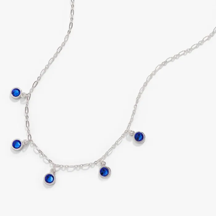 Necklaces Women Alex And Ani MultiCrystal Necklace Sapphire Shiny Silver