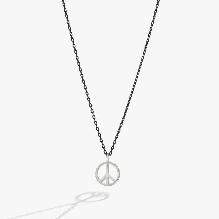 Necklaces Women Alex And Ani Nostalgia Peace Sign Necklace Silver