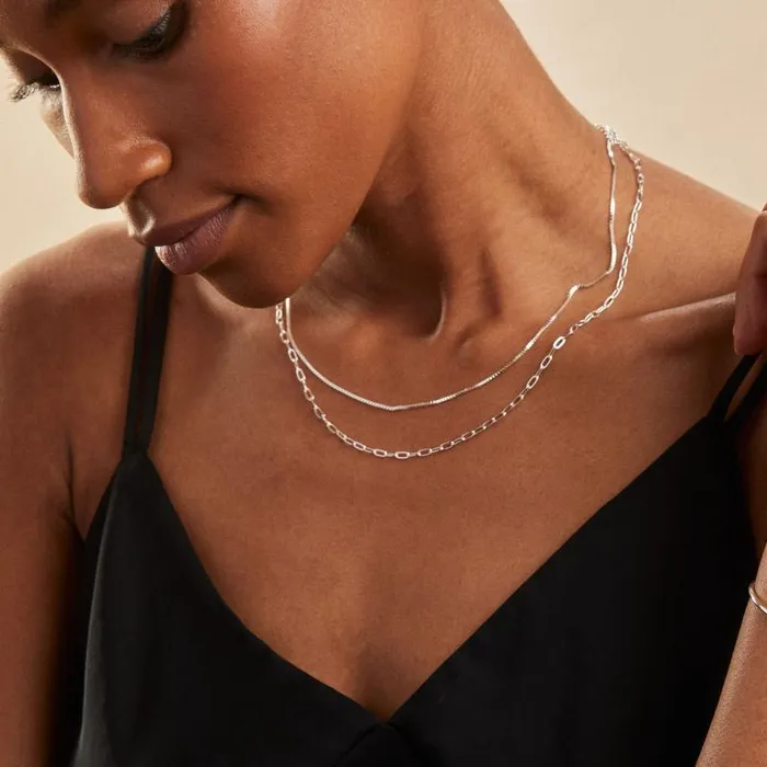 Necklaces Women Alex And Ani Paperclip Chain Necklace Silver
