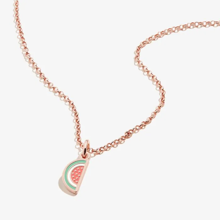 Necklaces Women Alex And Ani Watermelon Charm Necklace Shiny Rose Gold