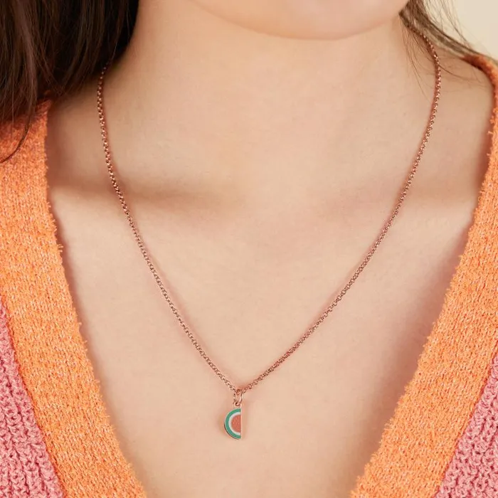 Necklaces Women Alex And Ani Watermelon Charm Necklace Shiny Rose Gold