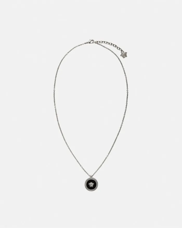 Necklaces WomenMen Versace Enamel Medusa Necklace Silver