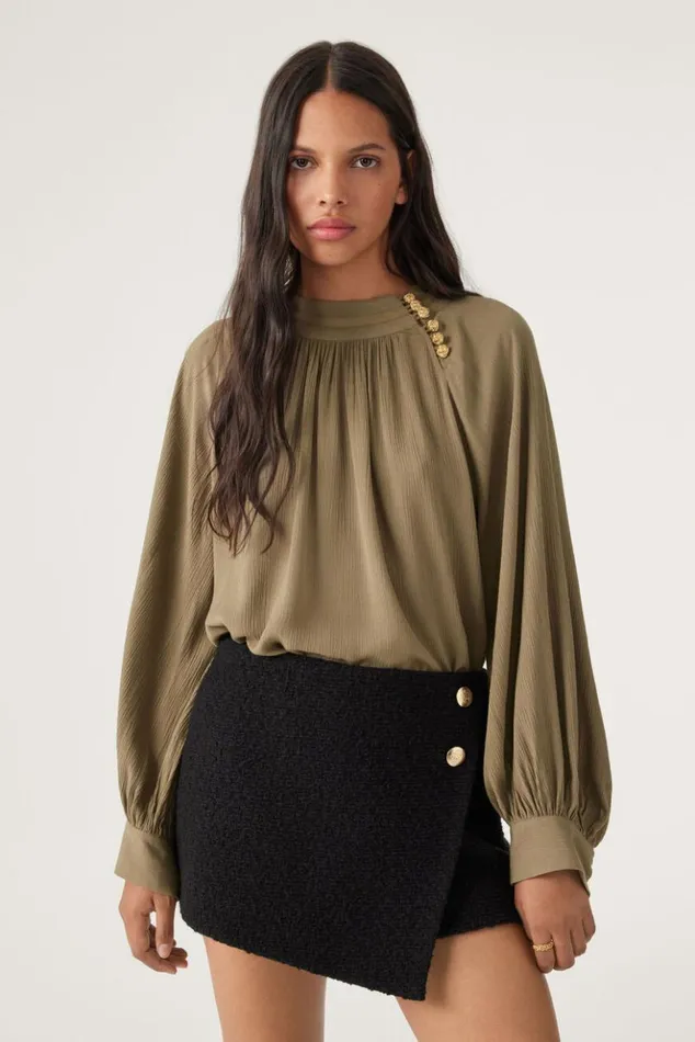 NeilLongSleeve Blouse Clothing Baandsh Tops and Shirts