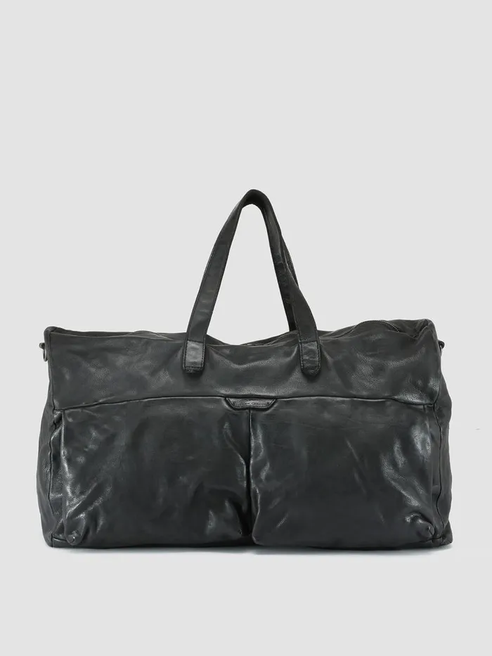 Officine Creative Bags HELMET 043 Nero Black Leather Weekend Bag 8211 Men