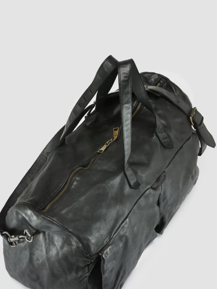 Officine Creative Bags HELMET 043 Nero Black Leather Weekend Bag 8211 Men