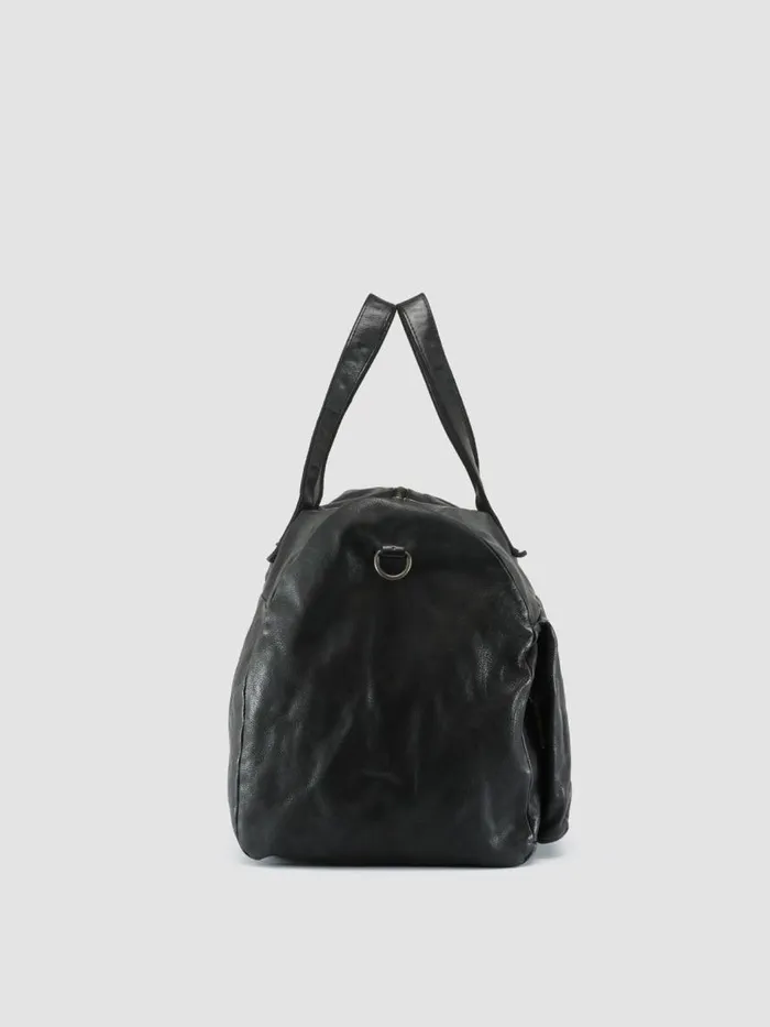 Officine Creative Bags HELMET 043 Nero Black Leather Weekend Bag 8211 Men