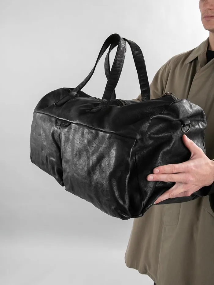 Officine Creative Bags HELMET 043 Nero Black Leather Weekend Bag 8211 Men