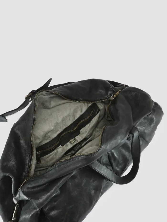 Officine Creative Bags HELMET 043 Nero Black Leather Weekend Bag 8211 Men