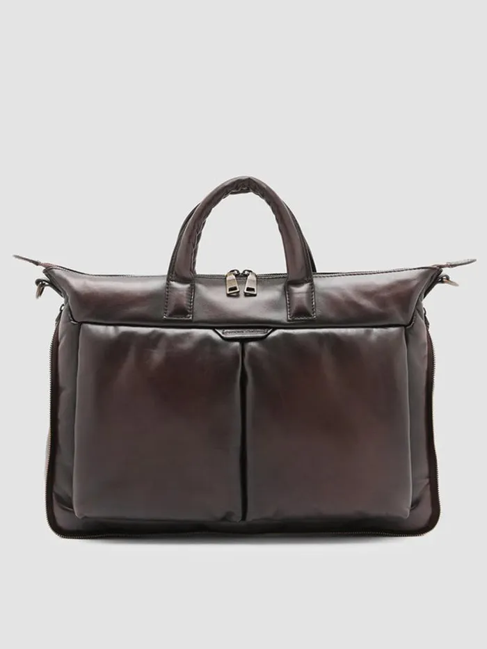 Officine Creative Bags HELMET 33 Ebony Brown Leather Bag 8211 Men
