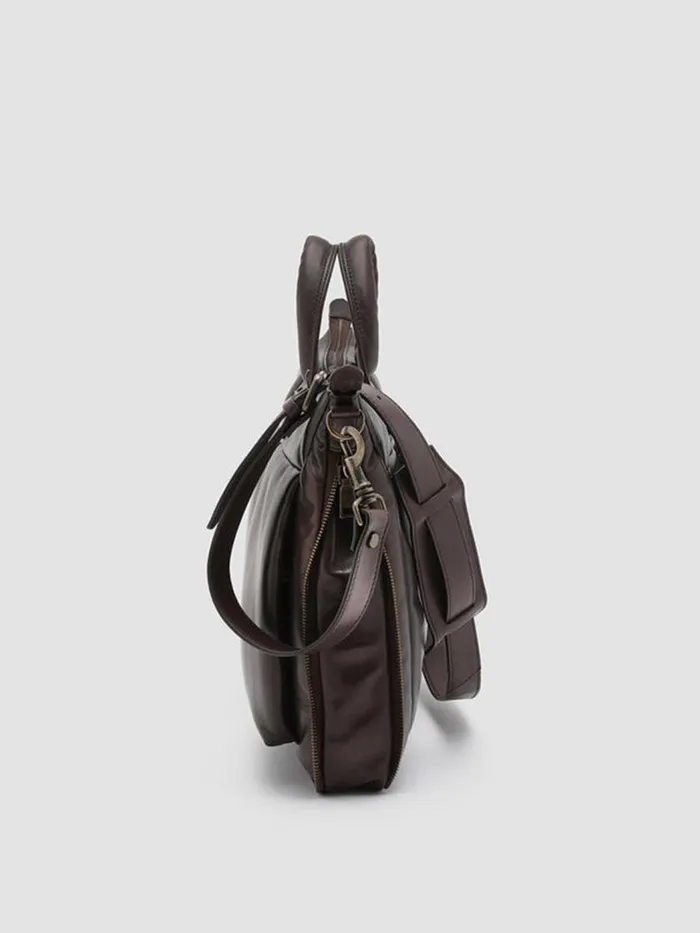 Officine Creative Bags HELMET 33 Ebony Brown Leather Bag 8211 Men