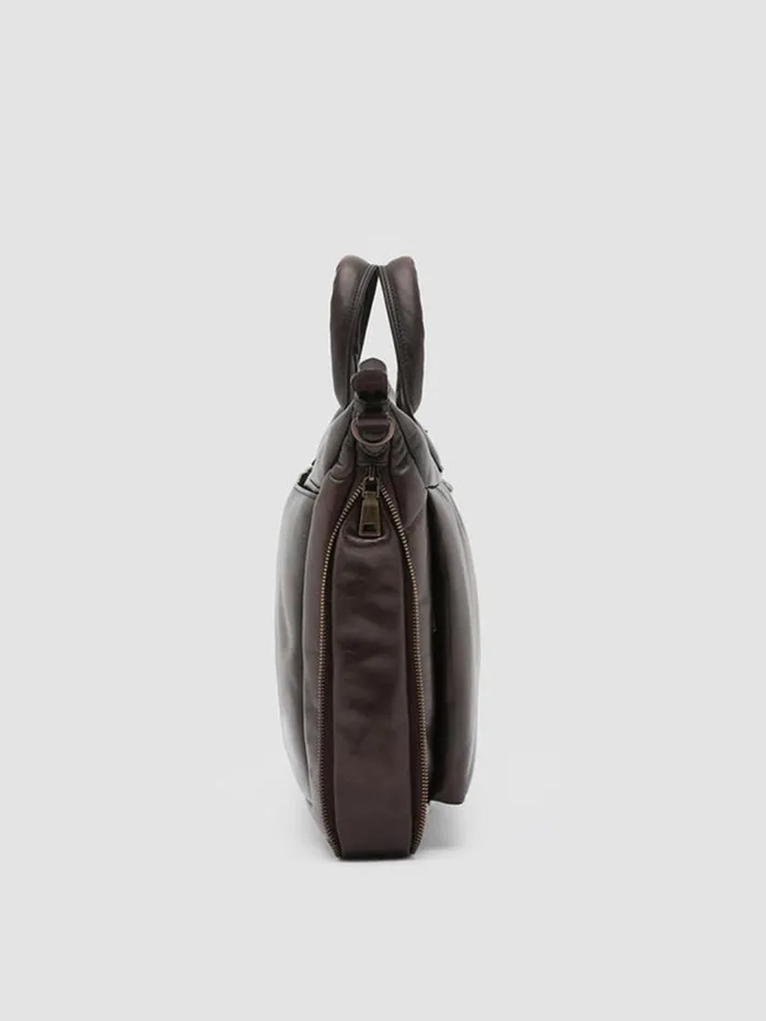 Officine Creative Bags HELMET 33 Ebony Brown Leather Bag 8211 Men