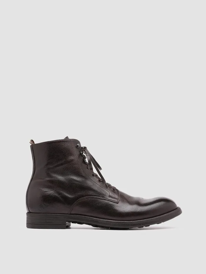 Officine Creative Boots and Ankle Boots CHRONICLE 004 Ebano Brown Leather Ankle Boots 8211 Men Officine Creative Boots and Ankle Boots CHRONICLE 004 Ebano Brown Leather Ankle Boots 8211 Men