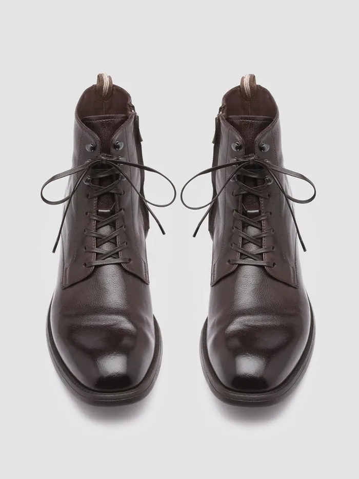 Officine Creative Boots and Ankle Boots CHRONICLE 004 Ebano Brown Leather Ankle Boots 8211 Men Officine Creative Boots and Ankle Boots CHRONICLE 004 Ebano Brown Leather Ankle Boots 8211 Men
