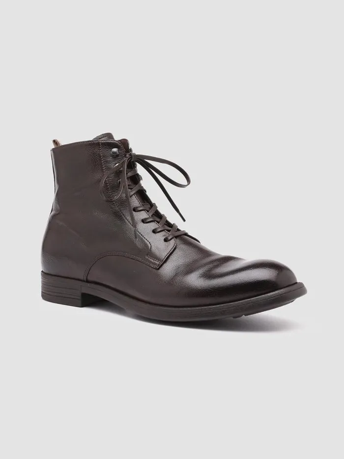Officine Creative Boots and Ankle Boots CHRONICLE 004 Ebano Brown Leather Ankle Boots 8211 Men Officine Creative Boots and Ankle Boots CHRONICLE 004 Ebano Brown Leather Ankle Boots 8211 Men
