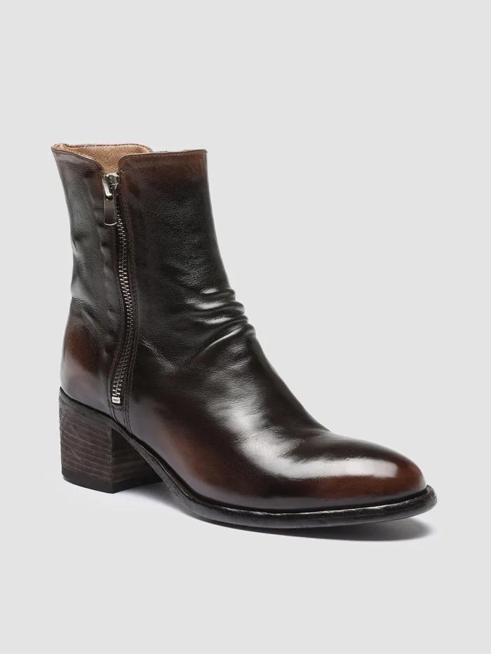 Officine Creative Boots and Booties DENNER 103 CaffeTMoro Brown Leather Ankle Boots 8211 Women Officine Creative Boots and Booties DENNER 103 CaffeTMoro Brown Leather Ankle Boots 8211 Women