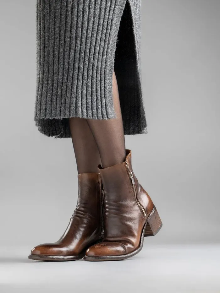 Officine Creative Boots and Booties DENNER 103 CaffeTMoro Brown Leather Ankle Boots 8211 Women Officine Creative Boots and Booties DENNER 103 CaffeTMoro Brown Leather Ankle Boots 8211 Women