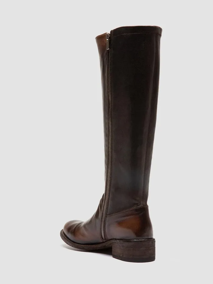 Officine Creative Boots and Booties LISON 035 CaffMoro Brown Leather Zip Boots 8211 Women Officine Creative Boots and Booties LISON 035 CaffMoro Brown Leather Zip Boots 8211 Women