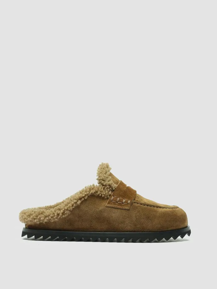 Officine Creative Mules PELAGIE D039HIVER 007 Birra Brown Suede Mule Sandals 8211 Women Officine Creative Mules PELAGIE D039HIVER 007 Birra Brown Suede Mule Sandals 8211 Women
