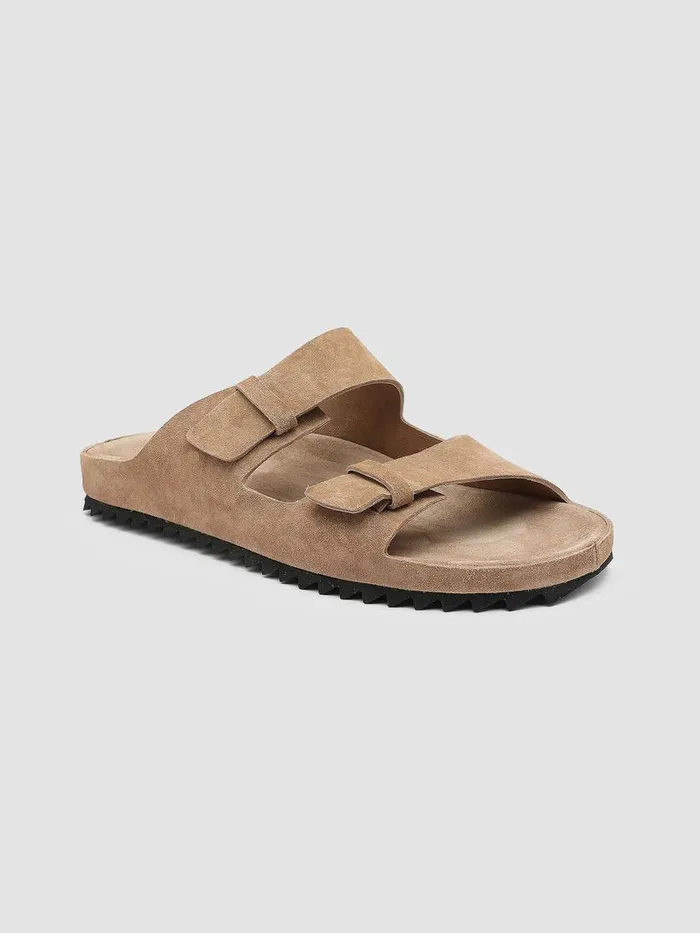 Officine Creative Sandals AGOR 002 Toasted Brown Suede Sandals 8211 Men