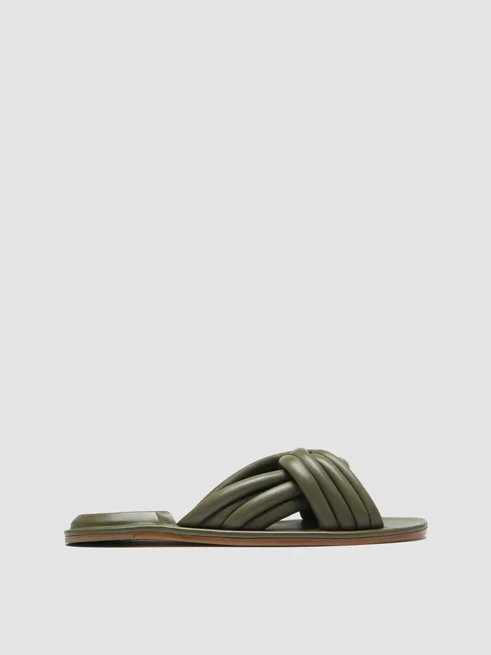 Officine Creative Sandals CYBILLE 004 Conifera Green Leather Slides 8211 Women Officine Creative Sandals CYBILLE 004 Conifera Green Leather Slides 8211 Women