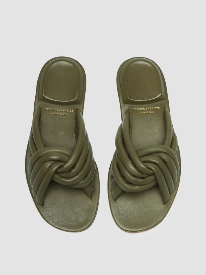 Officine Creative Sandals CYBILLE 004 Conifera Green Leather Slides 8211 Women Officine Creative Sandals CYBILLE 004 Conifera Green Leather Slides 8211 Women