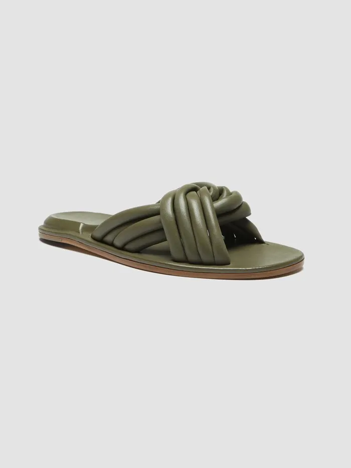 Officine Creative Sandals CYBILLE 004 Conifera Green Leather Slides 8211 Women Officine Creative Sandals CYBILLE 004 Conifera Green Leather Slides 8211 Women