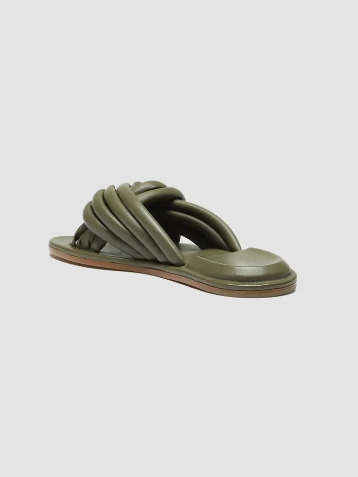 Officine Creative Sandals CYBILLE 004 Conifera Green Leather Slides 8211 Women Officine Creative Sandals CYBILLE 004 Conifera Green Leather Slides 8211 Women