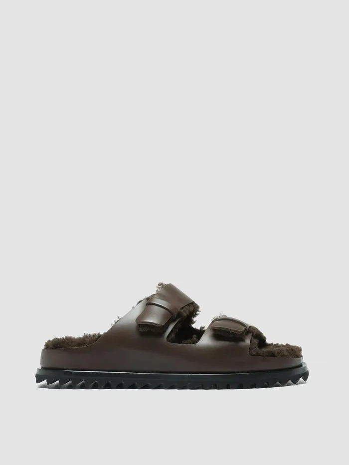 Officine Creative Sandals PELAGIE D039HIVER 012 Moro Brown Leather Slide Sandals 8211 Women Officine Creative Sandals PELAGIE D039HIVER 012 Moro Brown Leather Slide Sandals 8211 Women