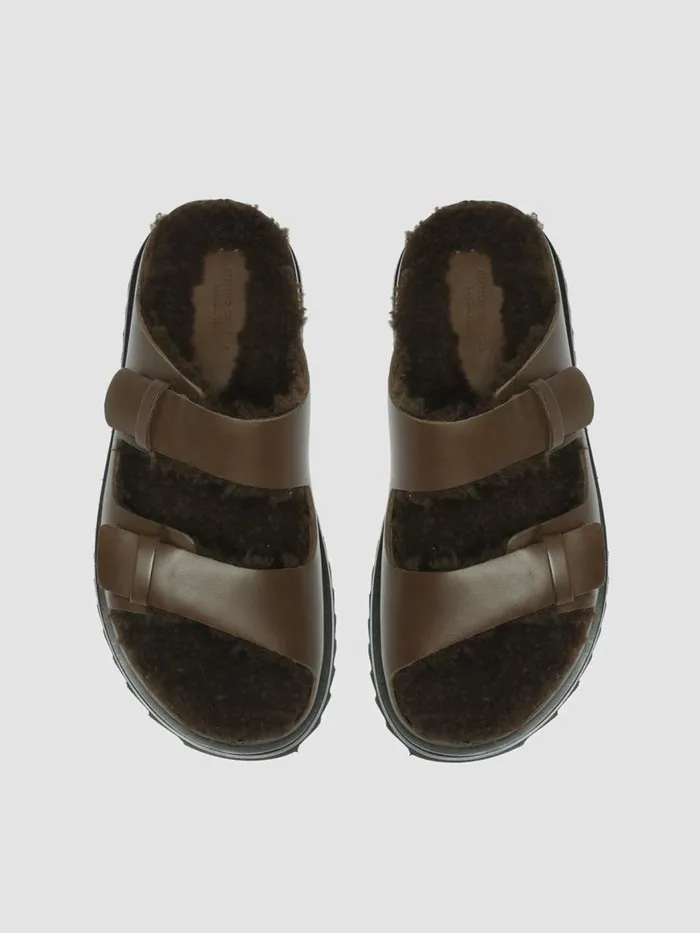 Officine Creative Sandals PELAGIE D039HIVER 012 Moro Brown Leather Slide Sandals 8211 Women Officine Creative Sandals PELAGIE D039HIVER 012 Moro Brown Leather Slide Sandals 8211 Women