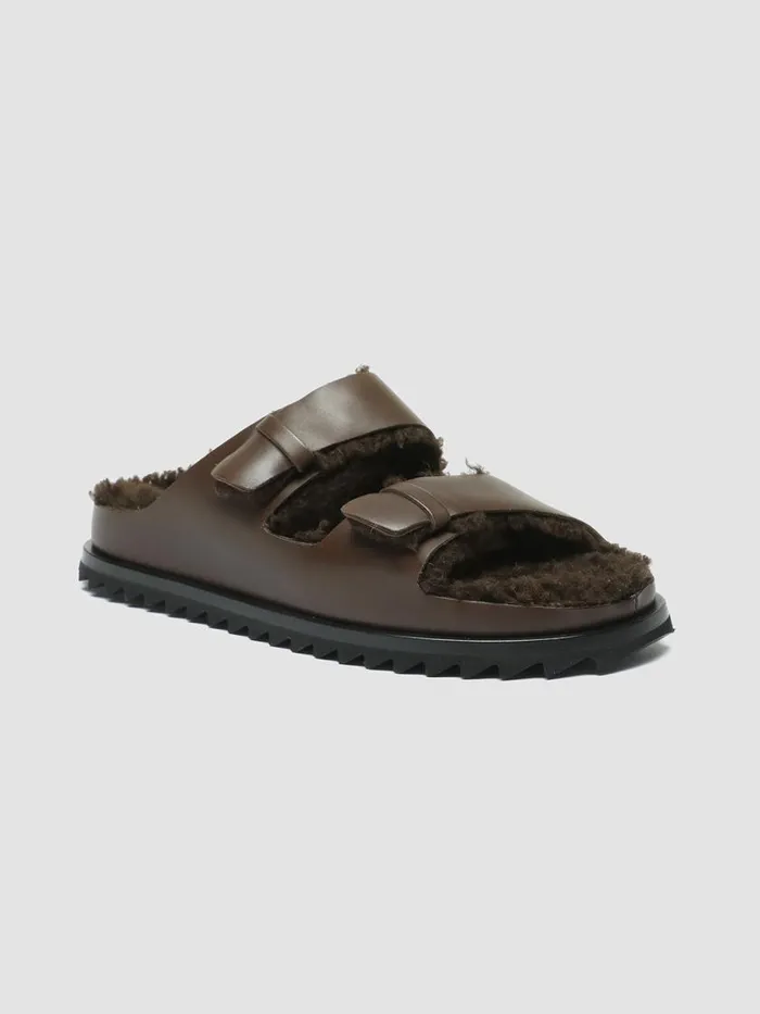 Officine Creative Sandals PELAGIE D039HIVER 012 Moro Brown Leather Slide Sandals 8211 Women Officine Creative Sandals PELAGIE D039HIVER 012 Moro Brown Leather Slide Sandals 8211 Women