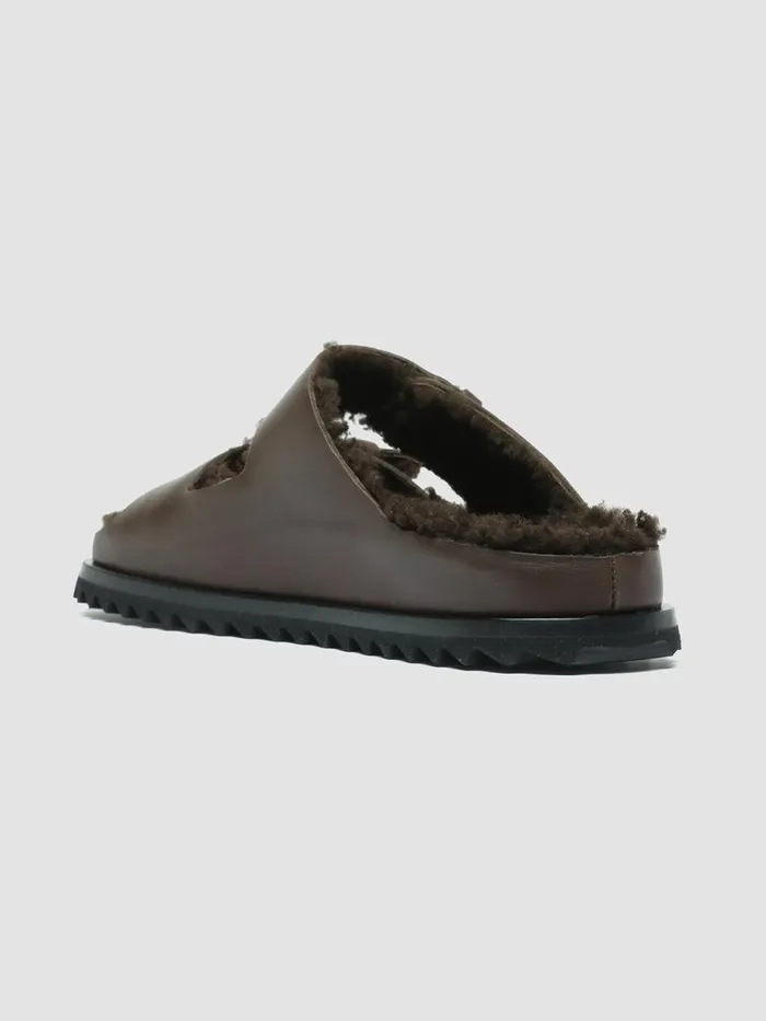 Officine Creative Sandals PELAGIE D039HIVER 012 Moro Brown Leather Slide Sandals 8211 Women Officine Creative Sandals PELAGIE D039HIVER 012 Moro Brown Leather Slide Sandals 8211 Women