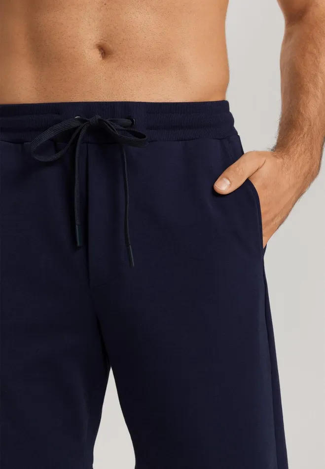 Organic Cotton Drawstring Shorts Deep Navy Men HANRO Bottoms