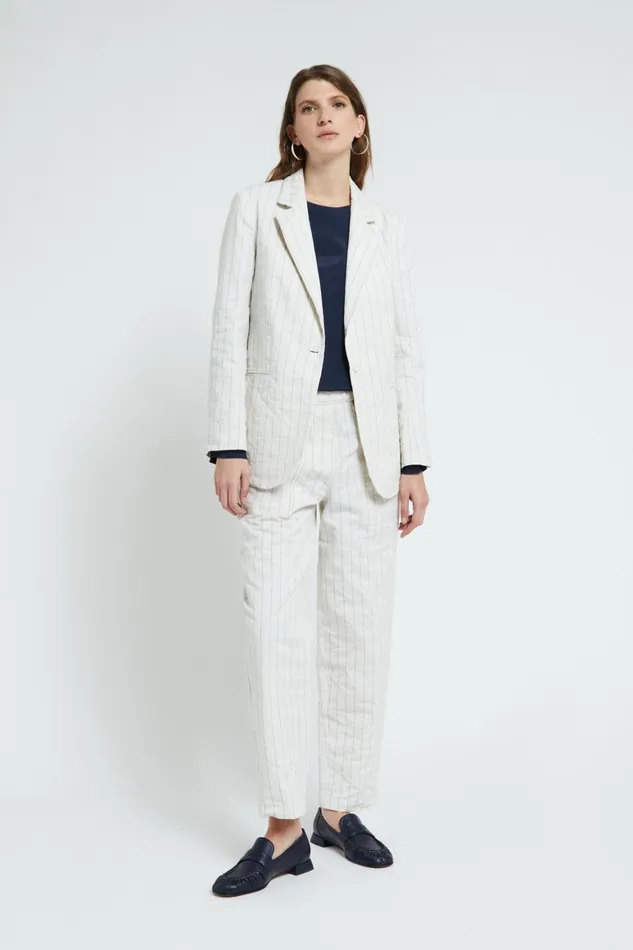 Ottod039Ame Crinkled Cotton Jacket Women Blazers and Jackets