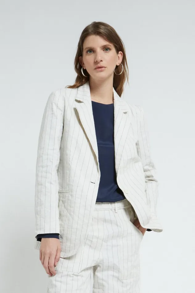 Ottod039Ame Crinkled Cotton Jacket Women Blazers and Jackets